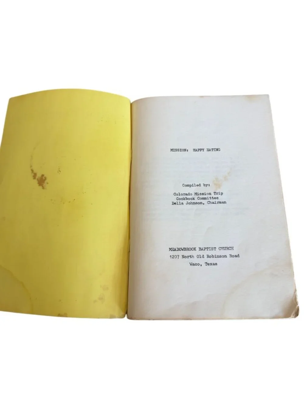 Mission Happy Eating Cookbook Meadowbrook Baptist Church 1979 VTG Recipe Waco TX